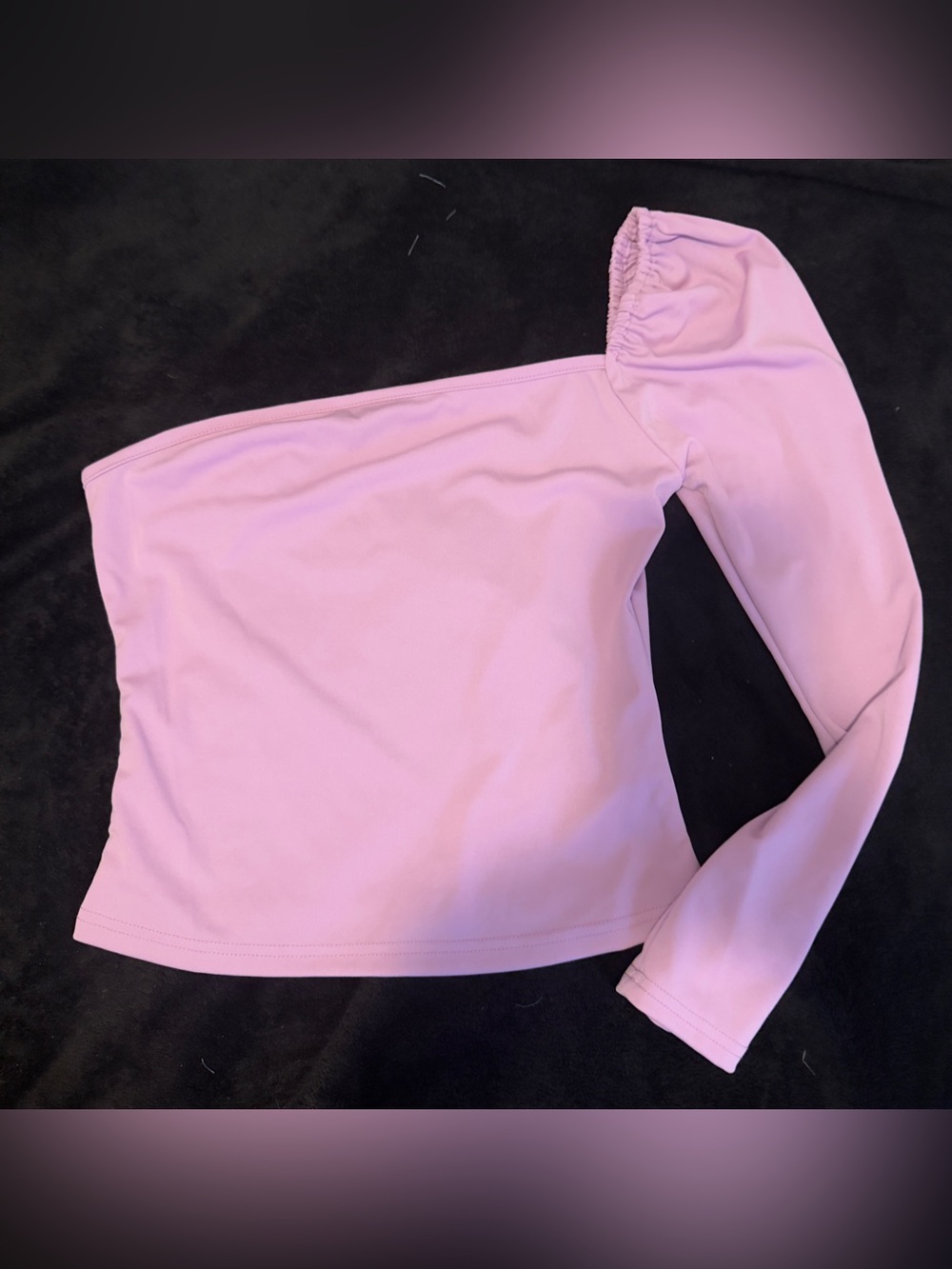 SHEIN One-Shoulder Long Sleeve Top in Light Pink